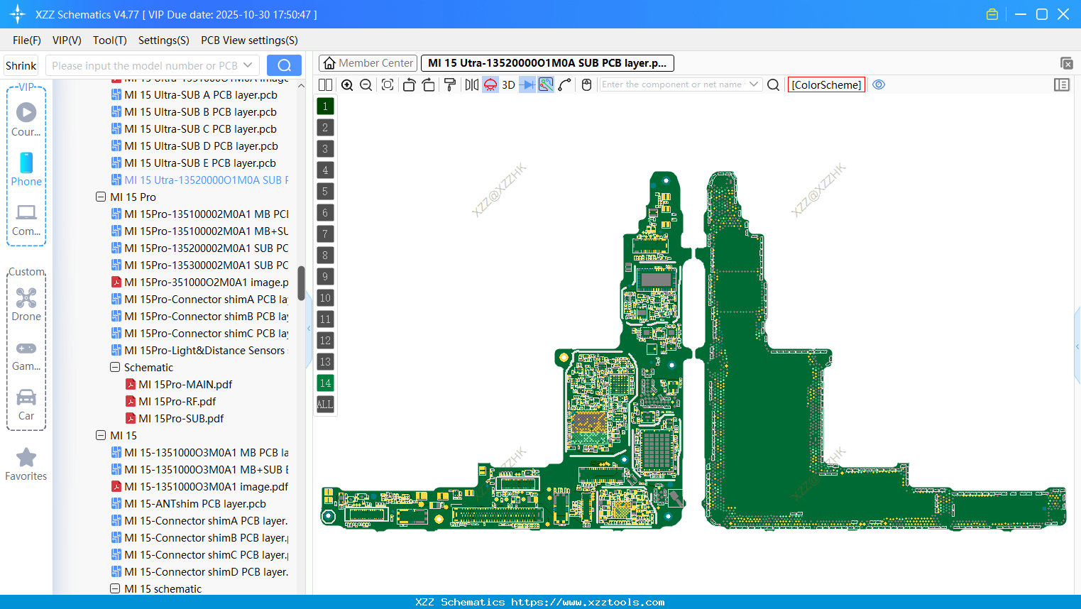 Xiaomi MI 15 Utra-13520000O1M0A SUB PCB Layer